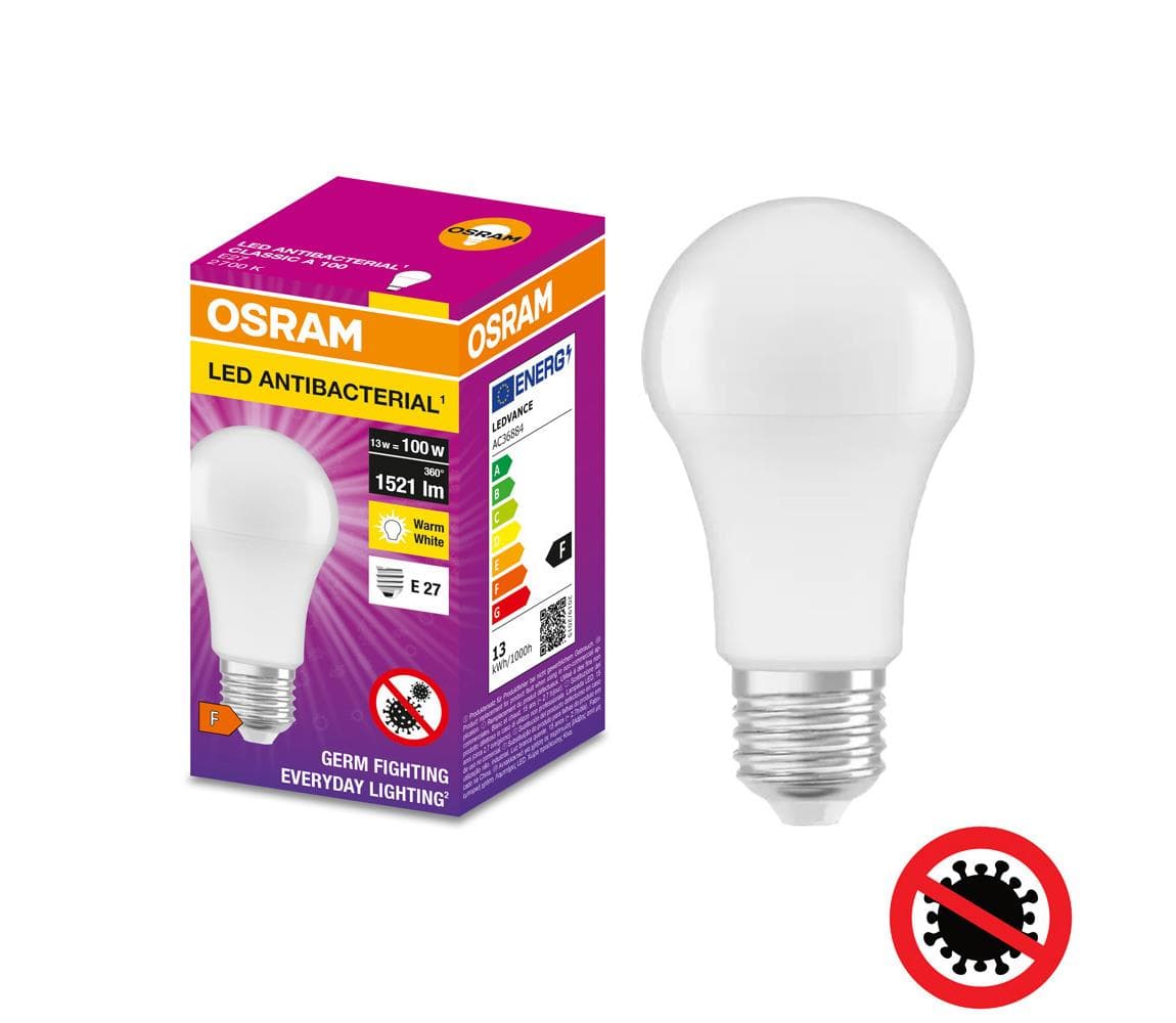 LED Antibakteriálna žiarovka A100 E27/13W/230V 2700K - Osram 4058075560833