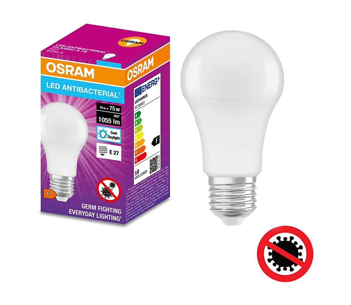 LED Antibakteriálna žiarovka A75 E27/10W/230V 6500K - Osram 4058075560772
