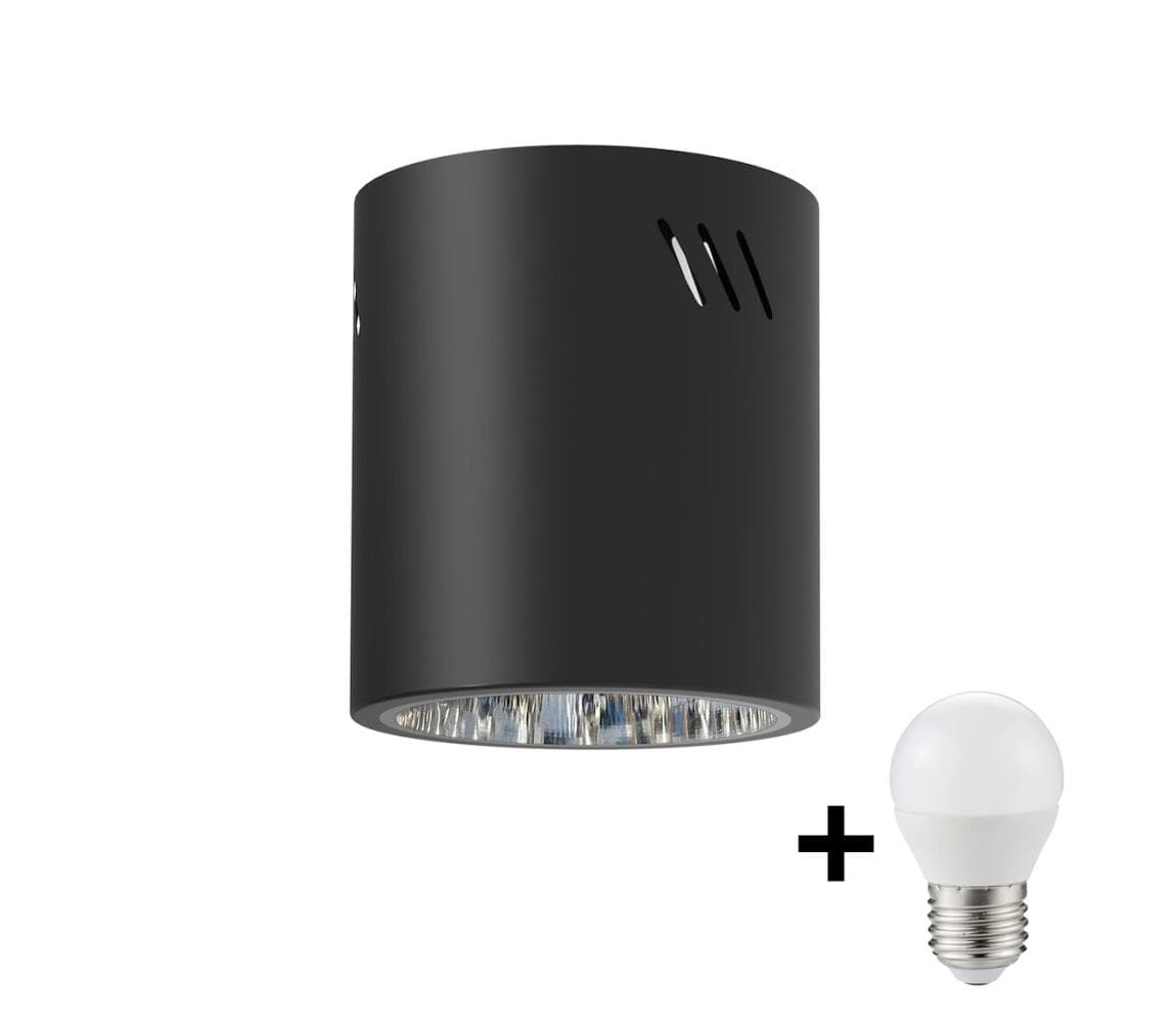 LED Bodové svietidlo GEORGE 1xE27/6W/230V pr. 11 cm čierna MI2490+KB0018