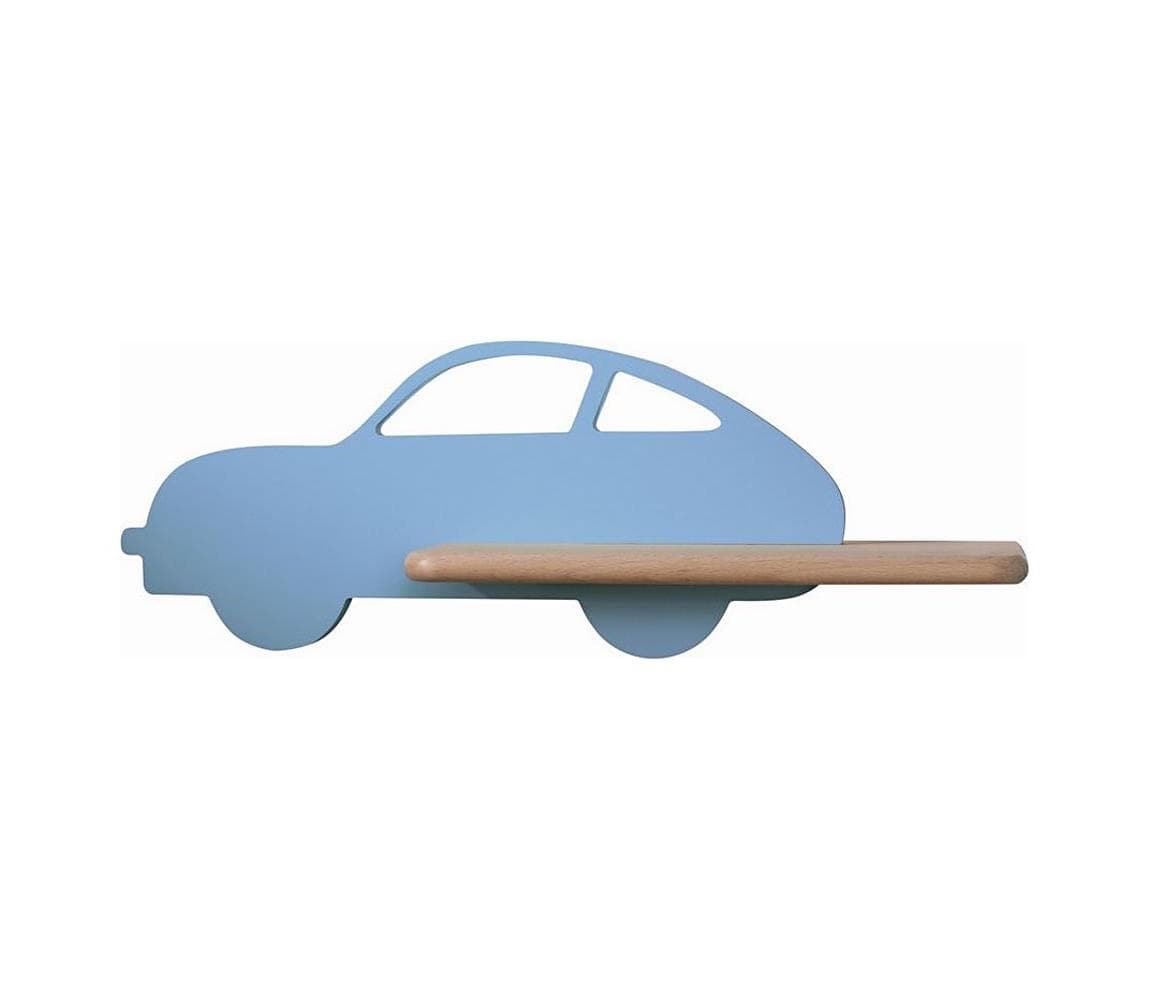 LED Detské nástenné svietidlo s poličkou CAR LED/5W/230V modrá/drevo 21-84798