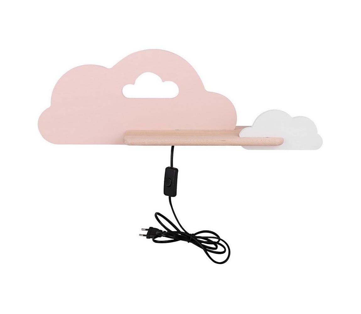 LED Detské nástenné svietidlo s poličkou CLOUD LED/5W/230V ružová/biela 21-75741