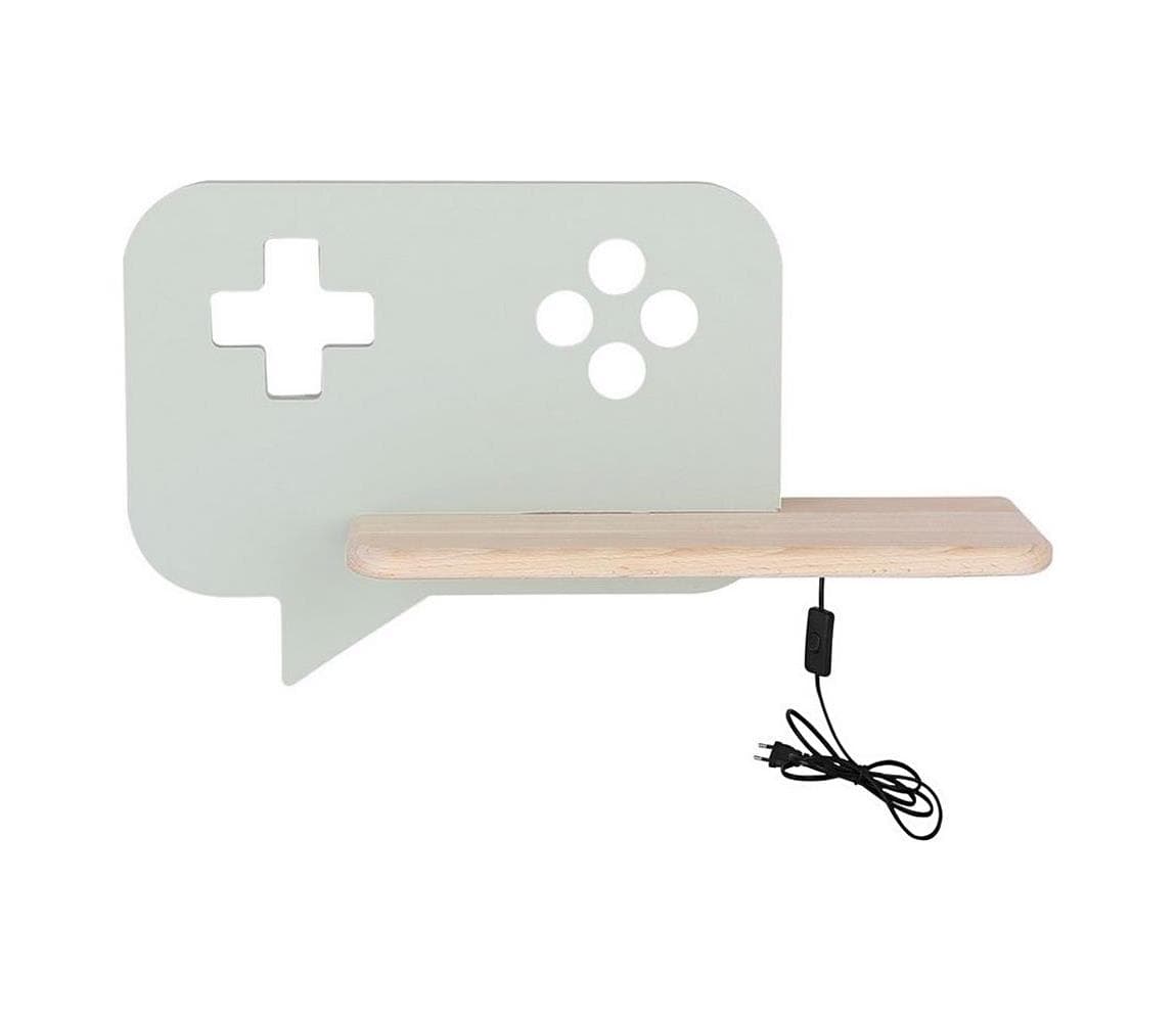 LED Detské nástenné svietidlo s poličkou CONSOLE LED/5W/230V zelená 21-84453