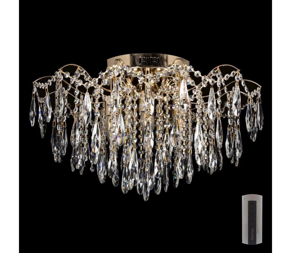 LED Krištáľové stropné svietidlo 6xE27/60W/230V + 6xLED/3W W-E 1627/6+6, ?640*H370 + PILOT