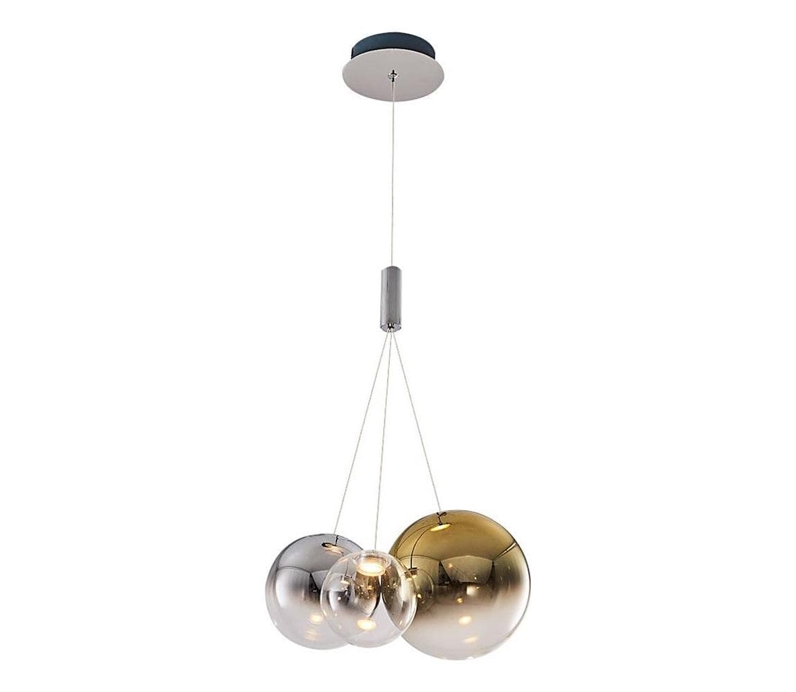 LED luster na lanku ENNA 3xG9/5W/230V 3000K dymový/zlatý 414LRC1472