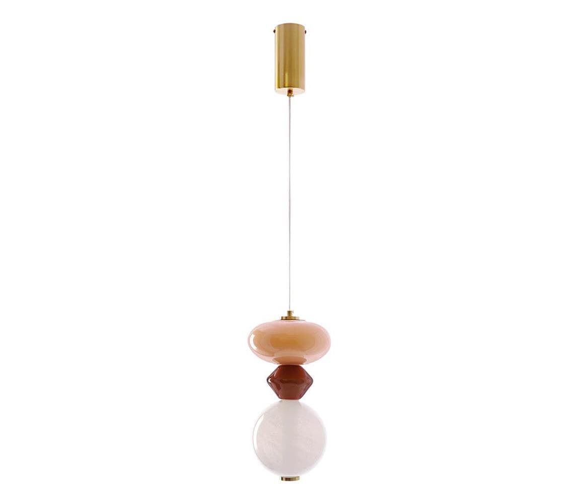 LED luster na lanku FLORES LED/10W/230V zlatá/oranžová/hnedá 31-50632
