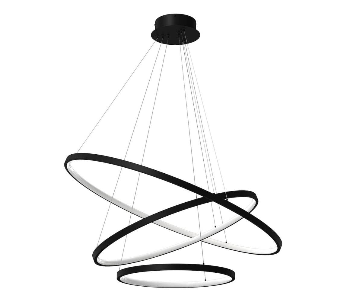 LED Luster na lanku HOOP LED/93W/230V pr. 80 cm 4000K čierna ML1543
