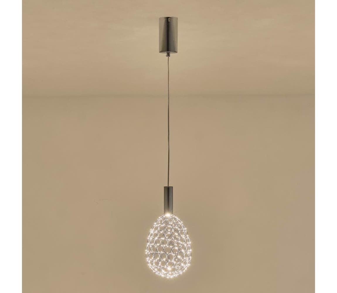 Eurolamp LED Luster na lanku LED/6,3W/230V 3000K lesklý chróm pr. 14 cm 144-15064