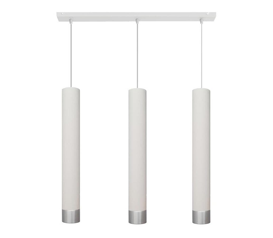LED Luster na lanku TUBA 3xGU10/4,8W/230V biela/lesklý chróm W-L 1111/3 WT+CH