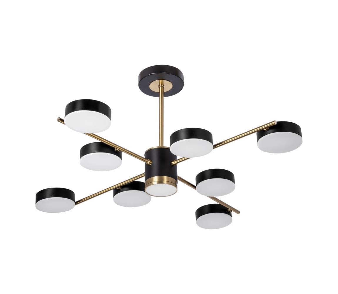 LED Luster na tyči 8xLED/7W/230V + LED/6W 3000-6000K pr. 77 cm zlatá/čierna W-N6369/8