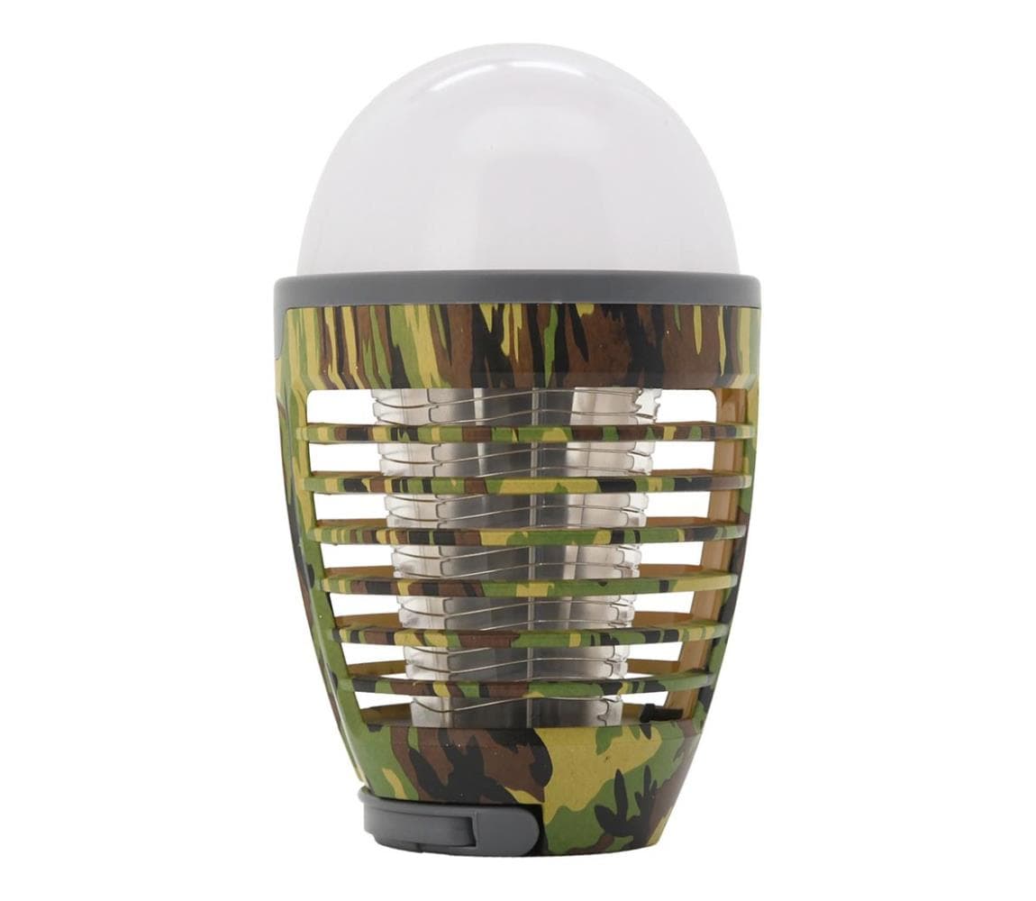 LED Prenosná nabíjacia lampa s lapačom hmyzu LED/2W/3,7V IPX4 maskáčová 13179