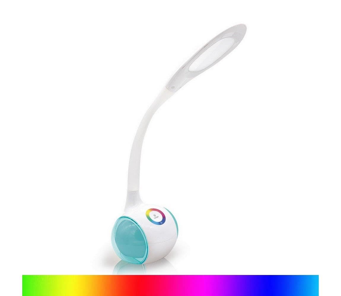 LED RGB Stmievateľná nabíjacia stolná lampa LED/5W/5V 2400 mAh PDL20BAT