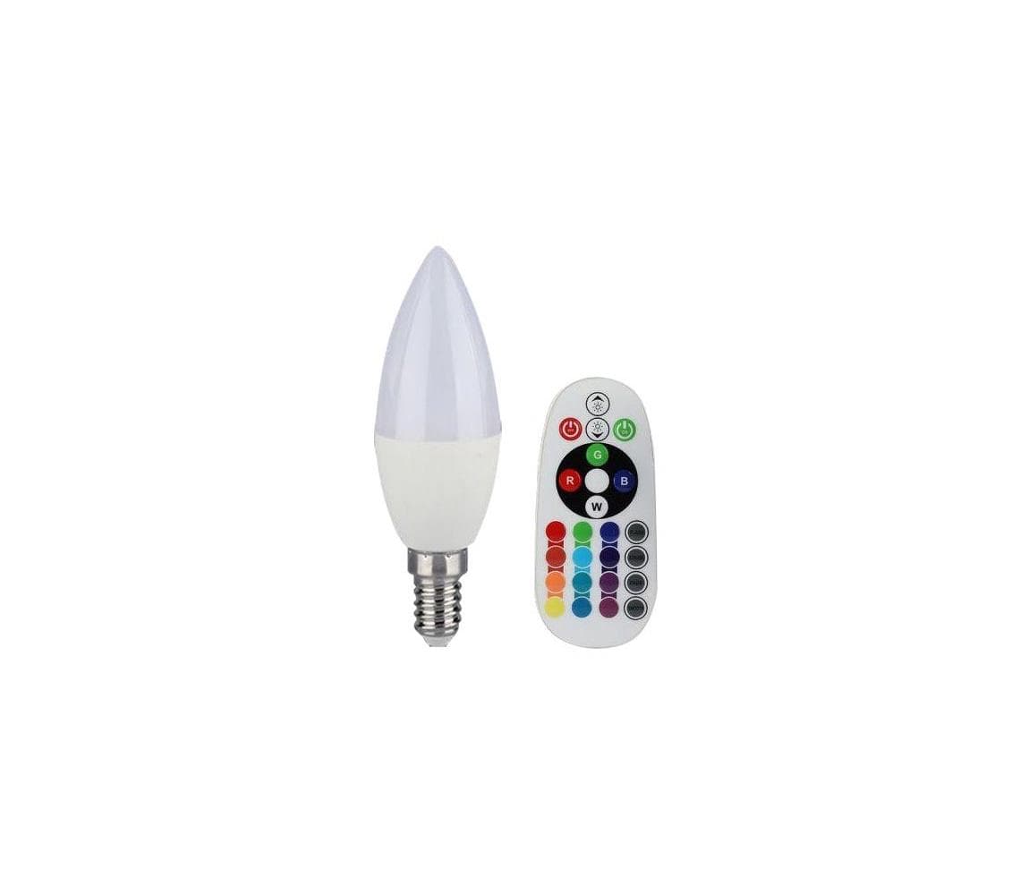 LED RGB stmievateľná žiarovka E14/3,5W/230V 6400K + diaľkové ovládanie 2771