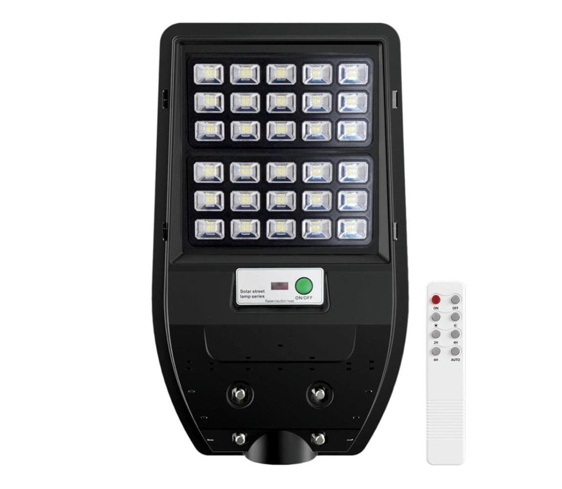 LED Solárna pouličná lampa VIA 50W/5000 mAh 3,2V 6000K IP65 + diaľkové ovládanie EKO9093