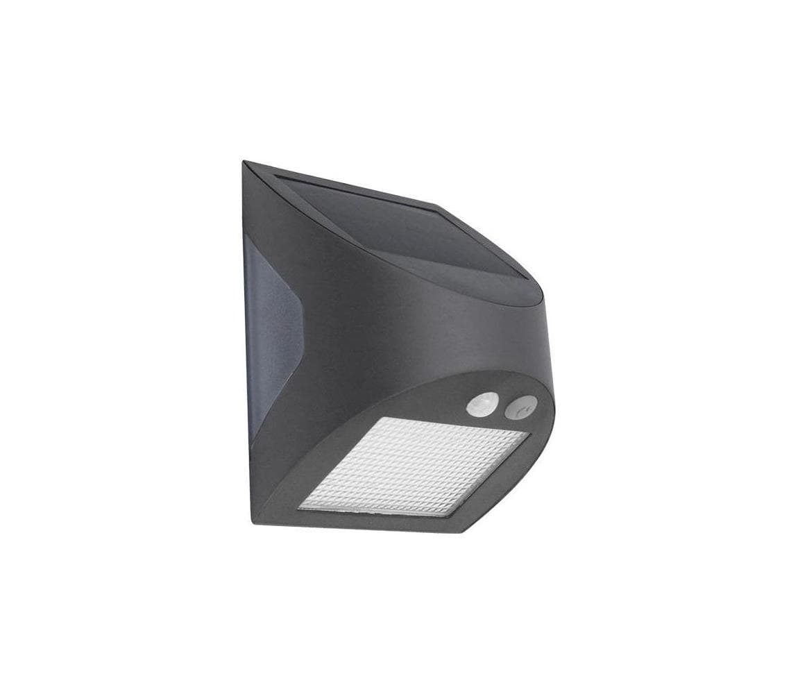 LED solárne nástenné svietidlo so senzorom LED/3W/3,7V 1200 mAh IP54 antracit LS225
