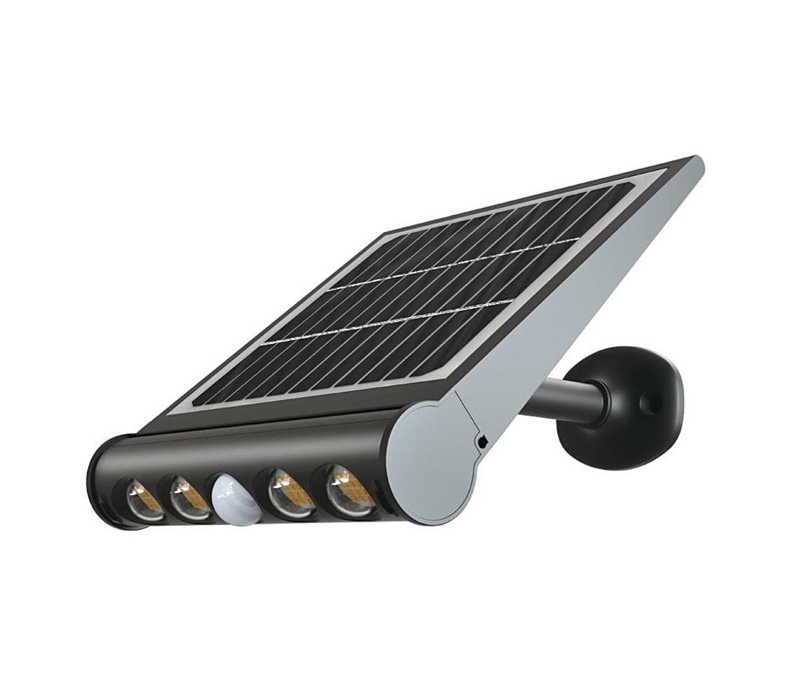 LED solárne nástenné svietidlo so senzorom LED/8W/3,7V IP65 3000K 4000 mAh 6844
