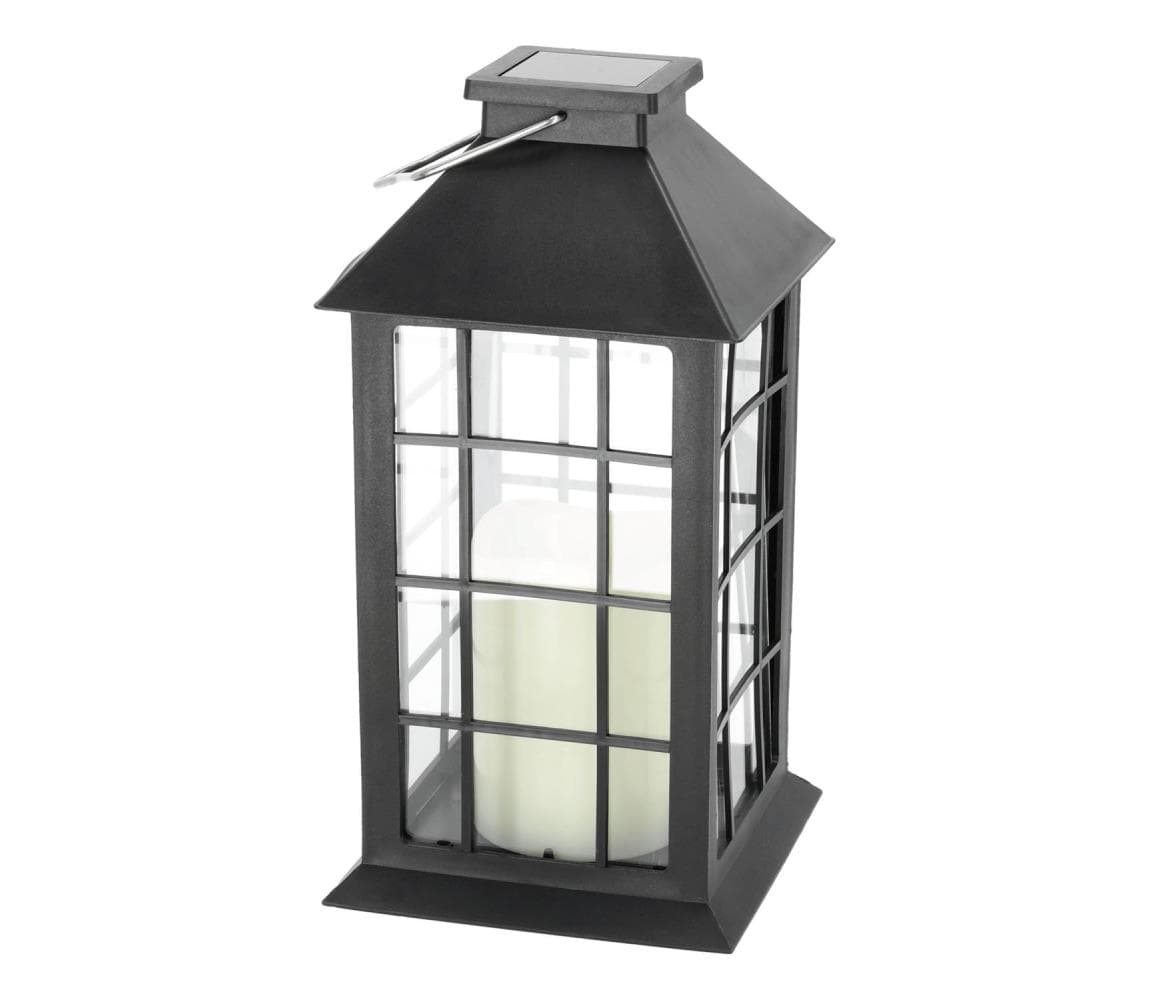 LED Solárne závesné svietidlo LED/0,02W/1,2V 1xAA 2700K IP44 200 mAh čierna 2609