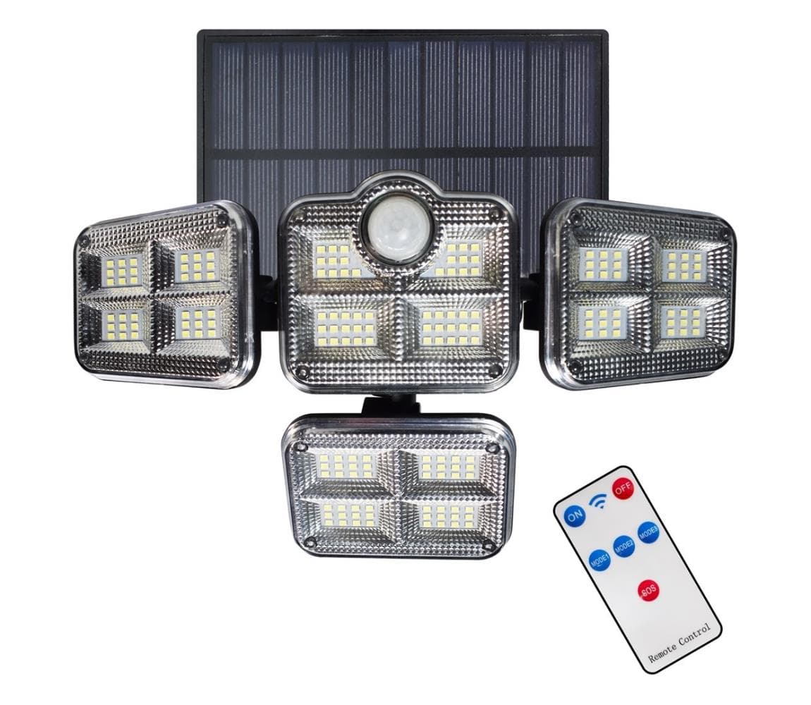 LED Solárny reflektor so senzorom pohybu a súmraku 30W/3,7V 2400 mAh IP47 + DO EKO9153