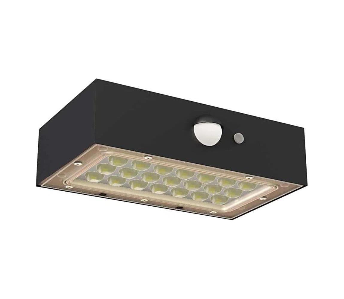 LED Solárny reflektor so senzorom pohybu LED/3,7V 1200mAh 4000K IP65 čierna ZG162S