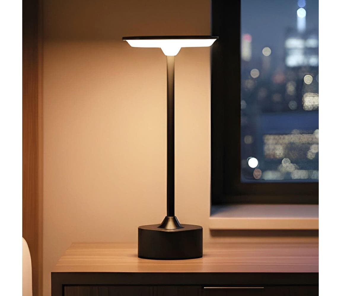 LED Stmievateľná nabíjateľná stolná lampa NEW YORK LED/1,8W/5V 1200 mAh čierna 12502B