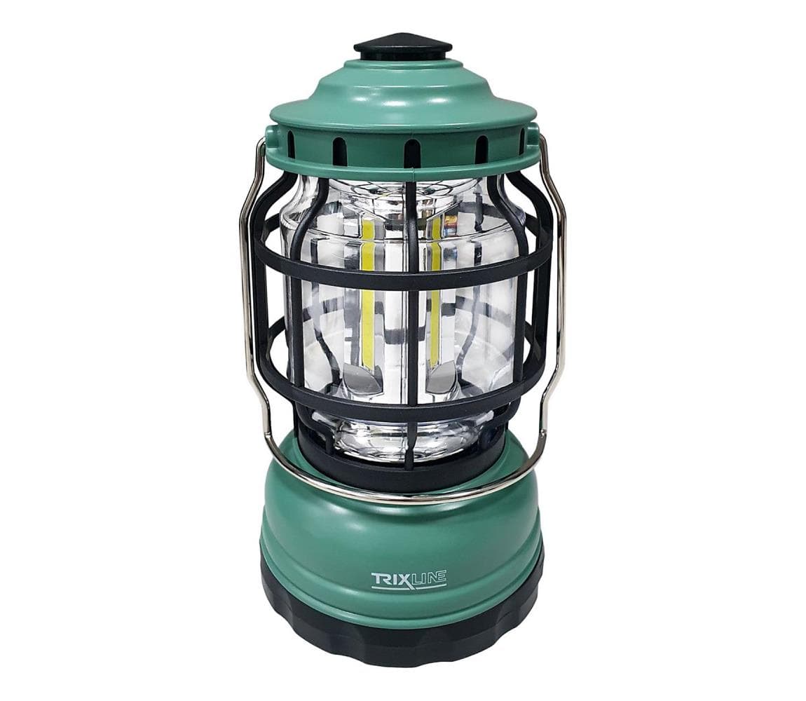 LED Stmievateľná prenosná kempingová lampa 3xLED/3W/3xAA IPX4 zelená 034 0000899