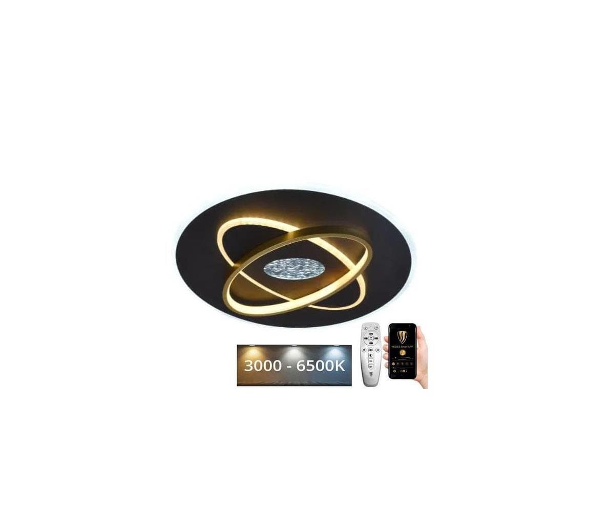 LED Stmievateľné stropné svietidlo LED/80W/230V čierna + diaľkové ovládanie J1325/B