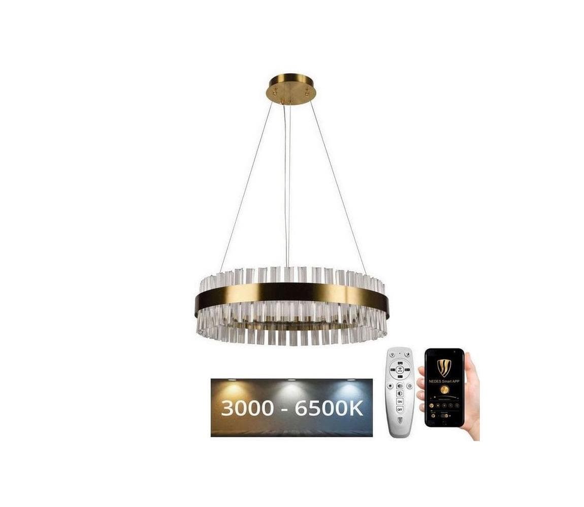 LED Stmievateľný krištáľový luster na lanku LED/40W/230V + diaľkové ovládanie J6301/C