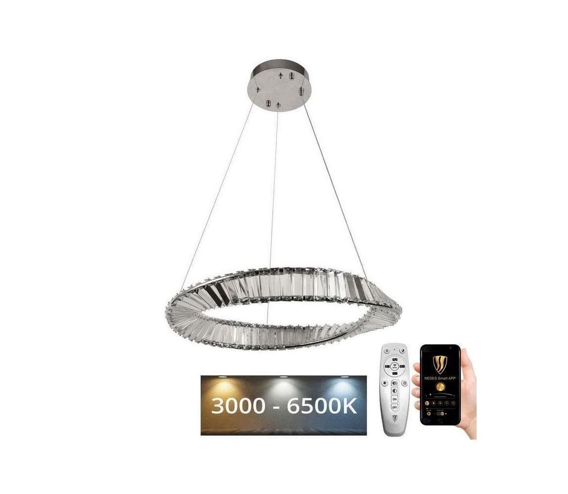 LED Stmievateľný krištáľový luster na lanku LED/40W/230V + diaľkové ovládanie J6349/CH