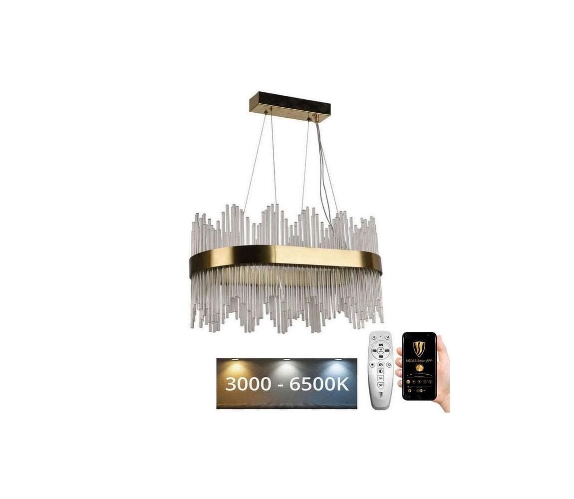 LED Stmievateľný krištáľový luster na lanku LED/70W/230V + diaľkové ovládanie J6315/C