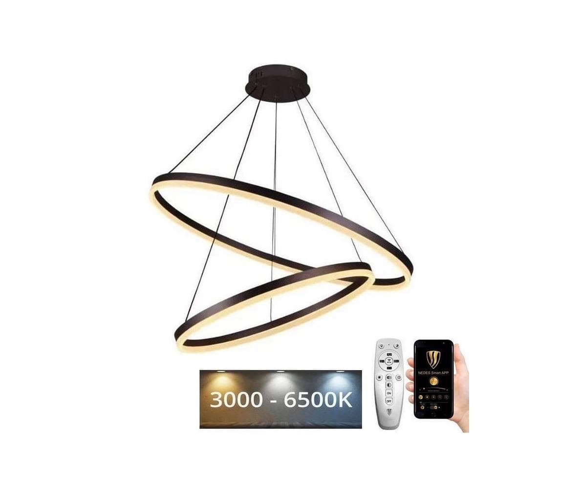 LED Stmievateľný luster na lanku LED/100W/230V 3000-6500K + diaľkové ovládanie J4311/BR