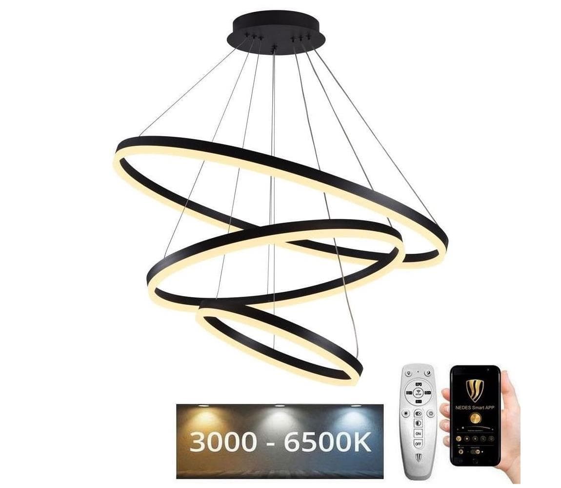 LED Stmievateľný luster na lanku LED/125W/230V 3000-6500K + diaľkové ovládanie J4313/B