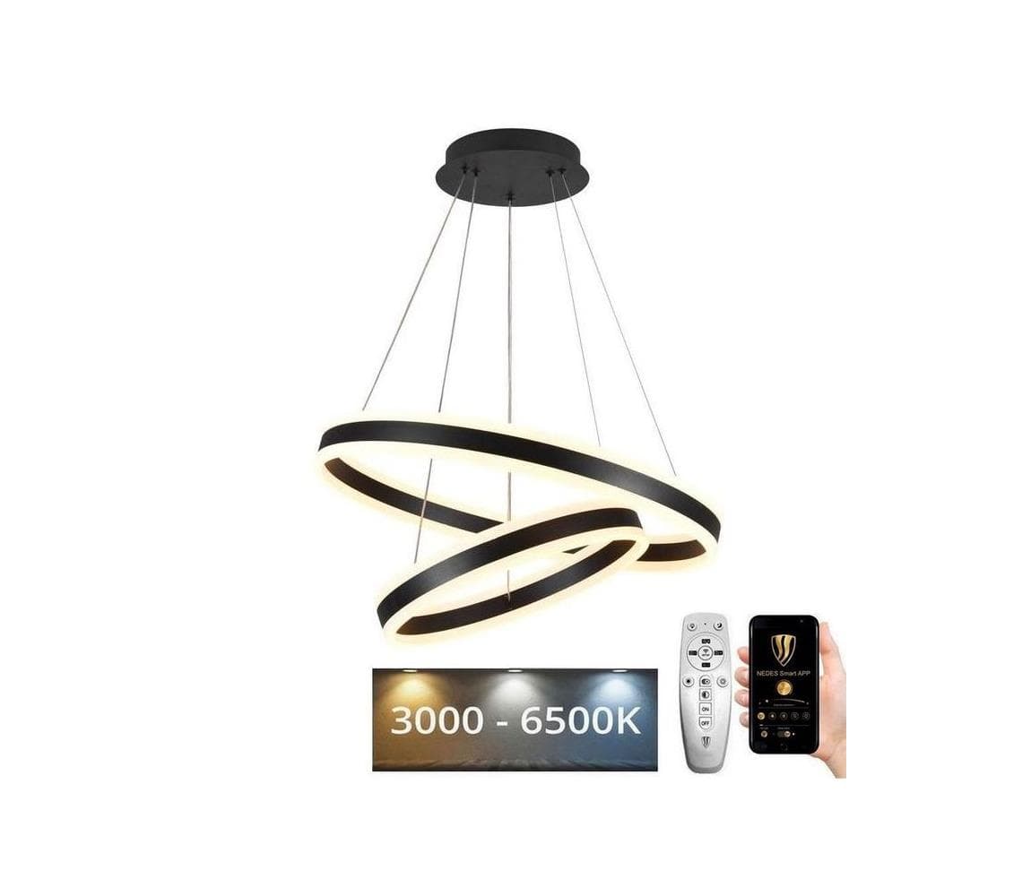 LED Stmievateľný luster na lanku LED/135W/230V 3000-6500K + diaľkové ovládanie J4317/B