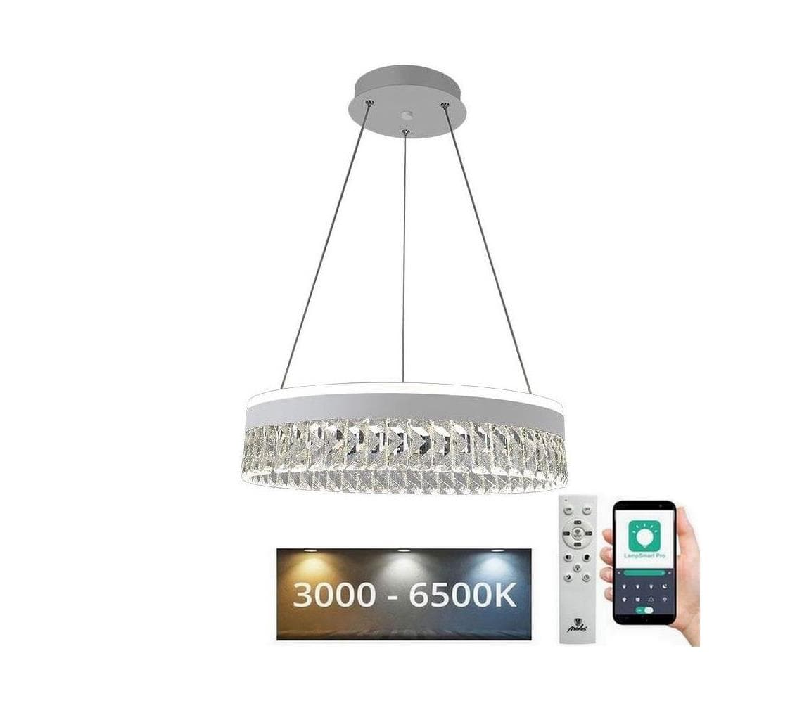 LED Stmievateľný luster na lanku LED/90W/230V 3000-6500K biela + diaľkové ovládanie TA2300/W