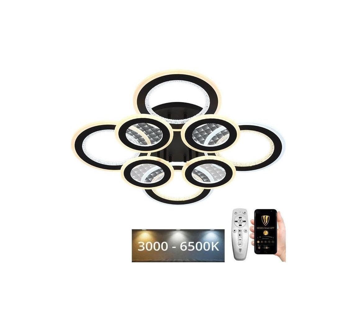 LED Stmievateľný prisadený luster LED/200W/230V 3000-6500K + diaľkové ovládanie J3347/B