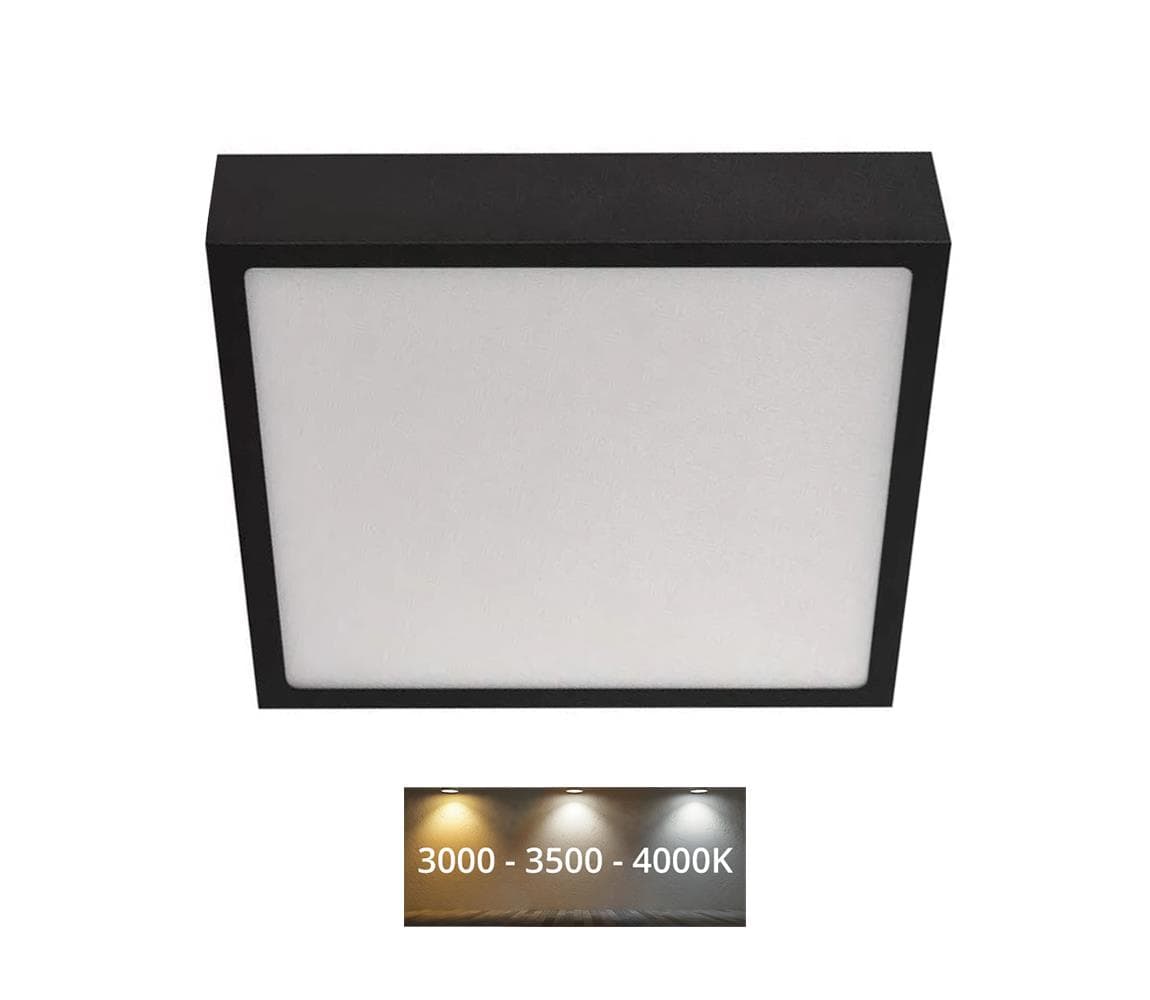 LED Stropné svietidlo LED/21W/230V 3000/3500/4000K 22,5x22,5 cm čierna ZM6343