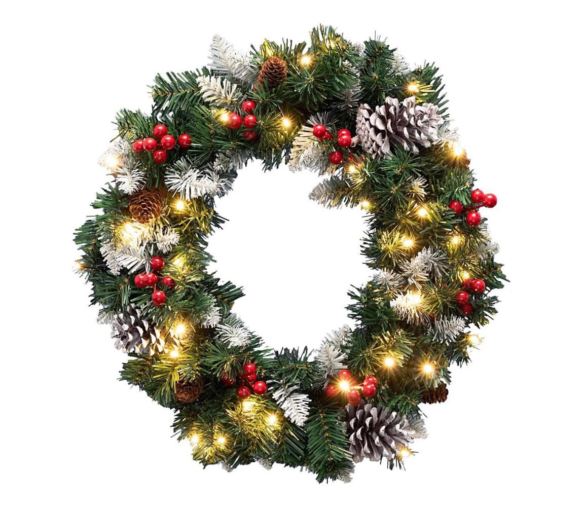 LED Vianočný veniec 35xLED/3xAA 8 funkcií priemer 45 cm IP44 teplá biela 5005610