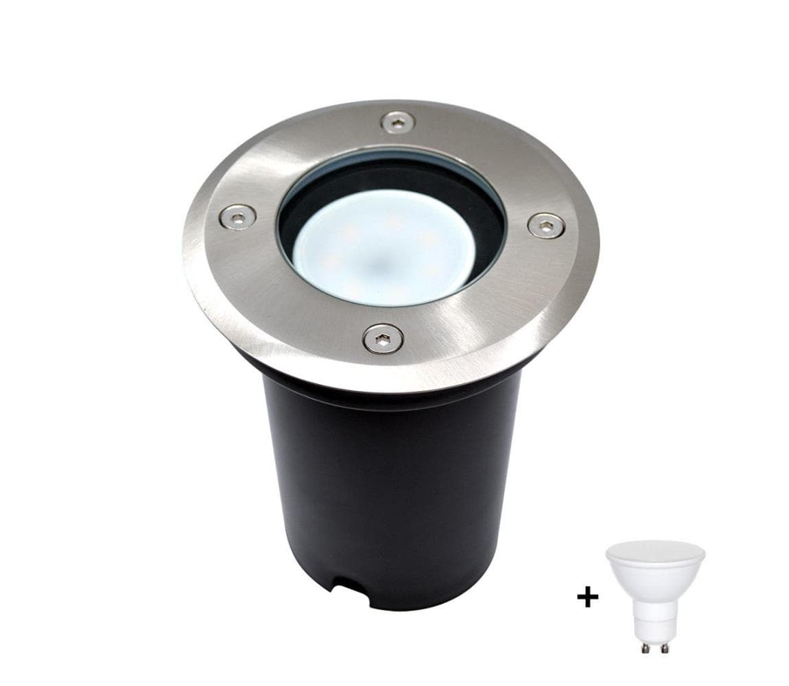 LED Vonkajšie nájazdové svietidlo 1xGU10/6W/230V IP67 matný chróm BW0033+WJ0094