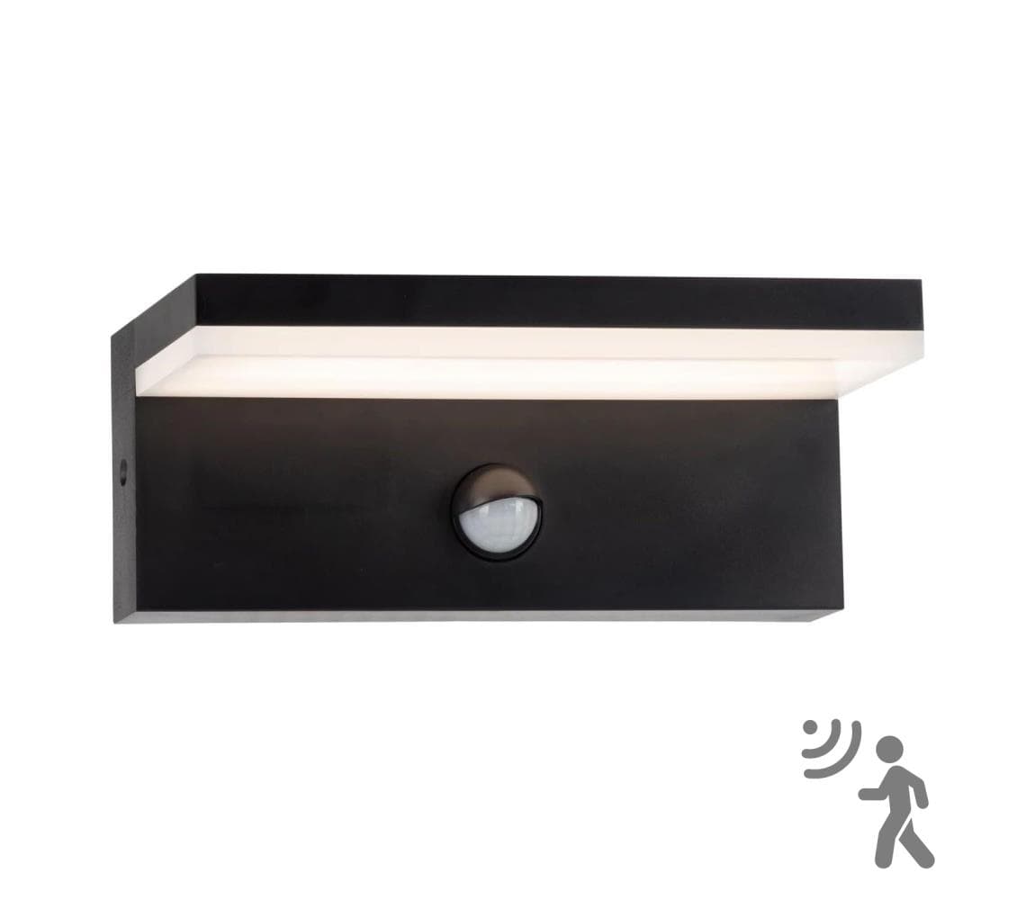 LED Vonkajšie nástenné svietidlo so senzorom TESA LED/10W/230V IP54 čierna 324054