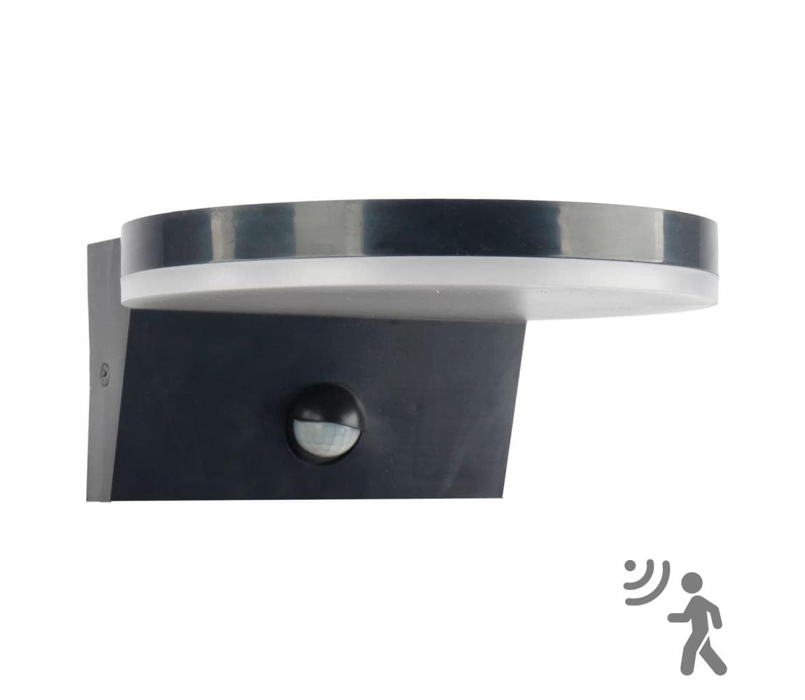 LED Vonkajšie nástenné svietidlo so senzorom TESA LED/10W/230V IP54 čierna 324030
