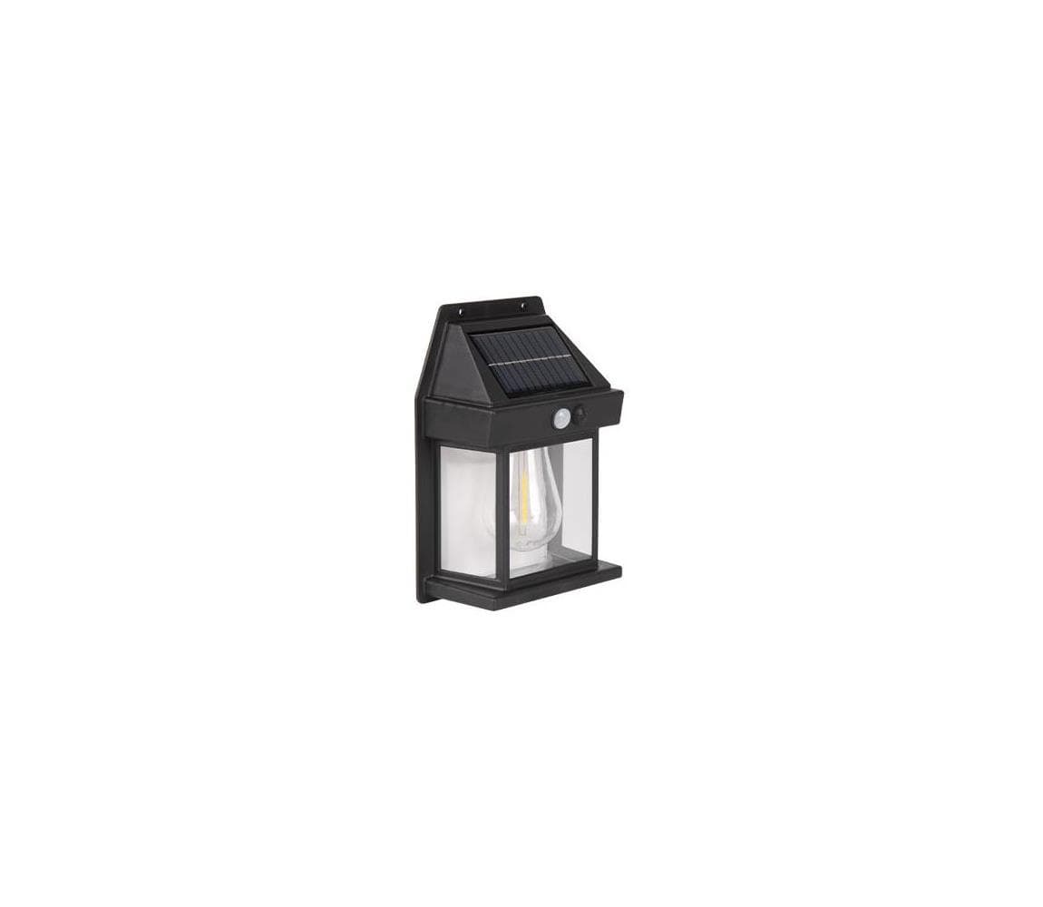 LED Vonkajšie solárne nástenné svietidlo so senzorom LED/1W/3,7V 1200 mAh IP65 SOLAR WALL CASE BULB