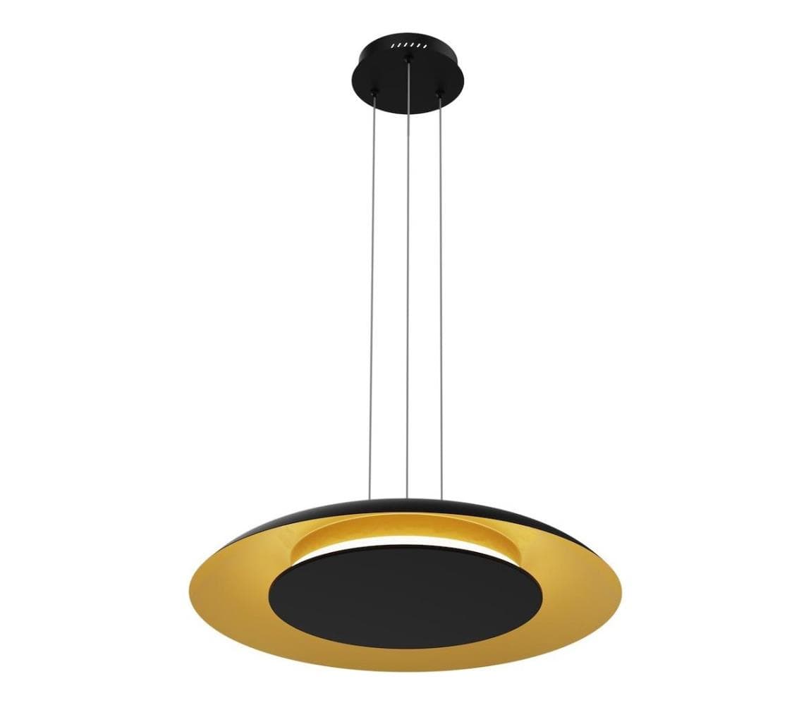 LED závesný luster na lanku PIATTINO LED/30W/230V 2700/3200/4000K pr. 40 cm čierna/zlatá ML1815