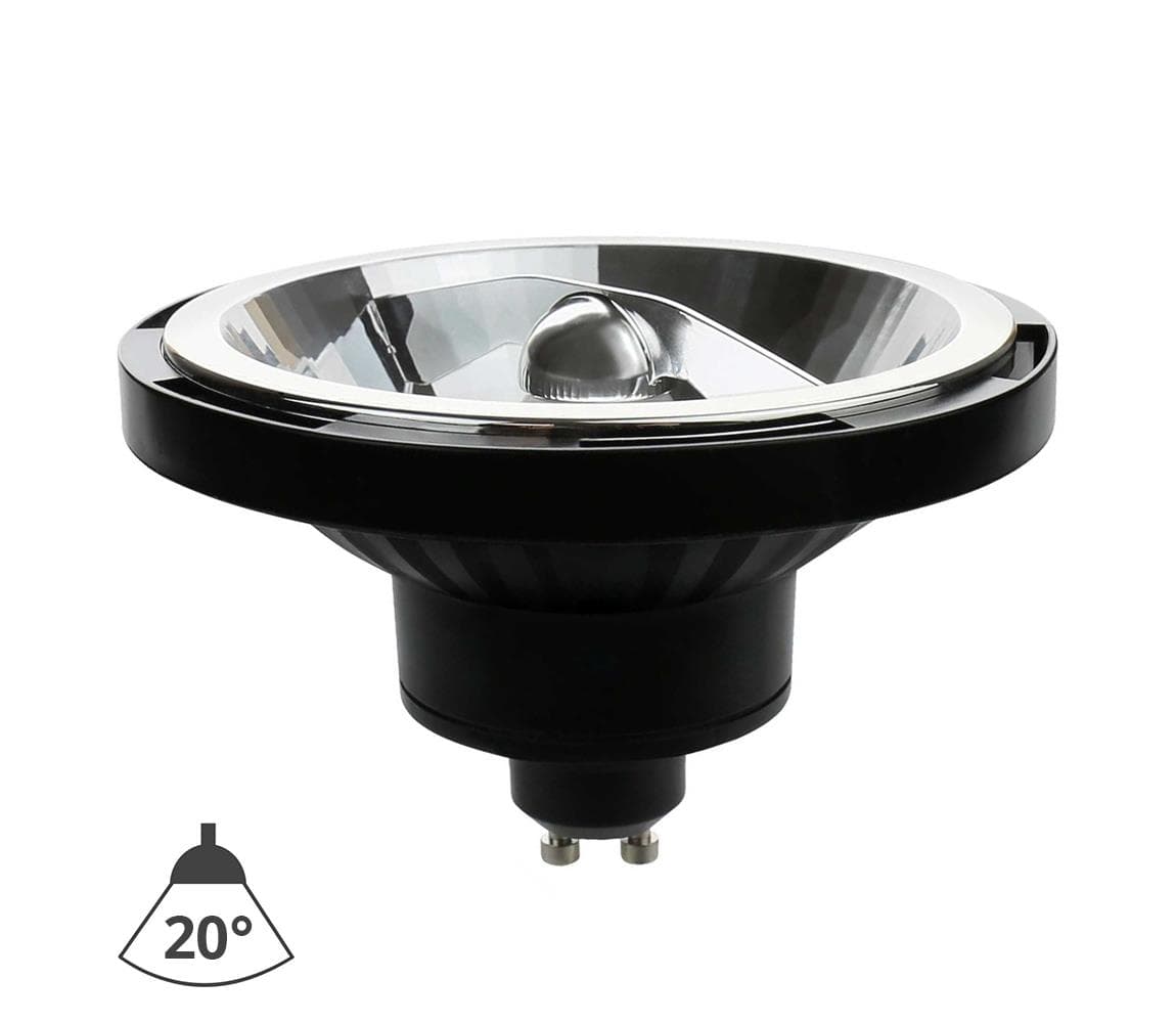 LED Žiarovka AR111 GU10/10W/230V 3000K 20° čierna 14566