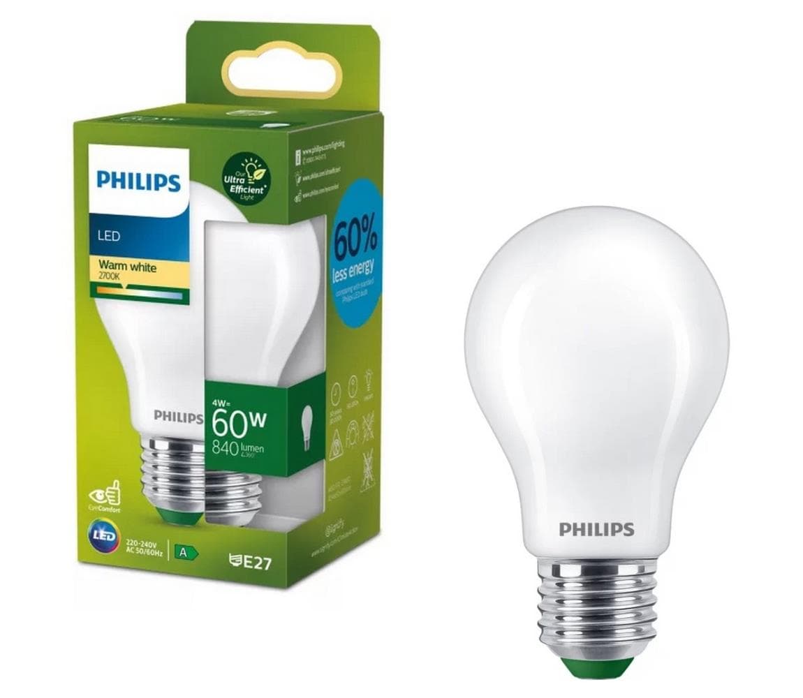 LED žiarovka ULTRAEFFICIENT Philips A60 E27/4W/230V 2700K 8720169187696