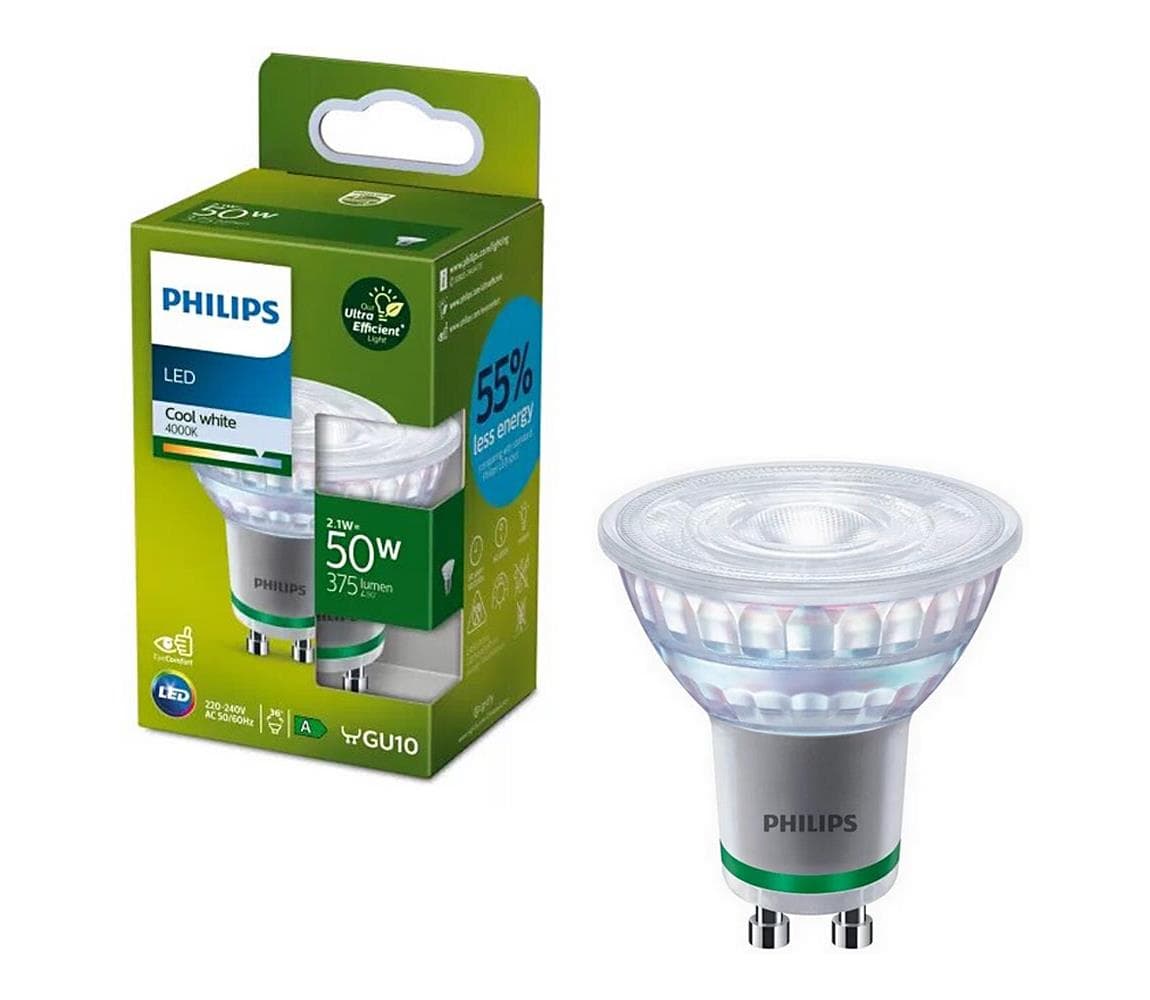 LED žiarovka ULTRAEFFICIENT Philips PAR16 GU10/2,1 W/230 V 4000 K 8720169174320