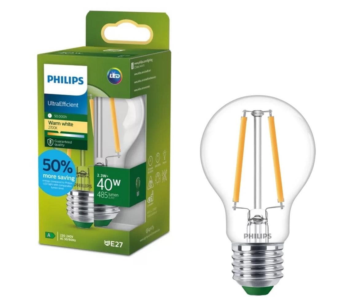 LED žiarovka ULTRAEFFICIENT VINTAGE Philips A60 E27/2,3W/230V 2700K 8720169187498