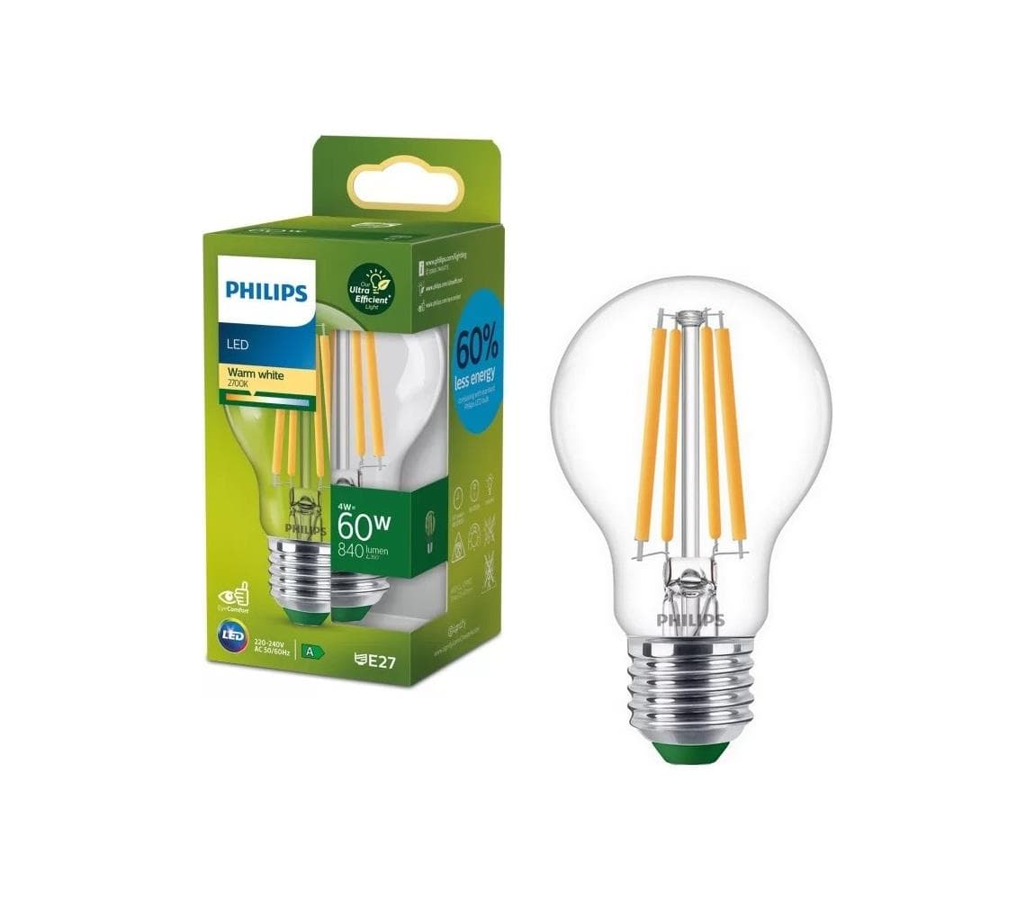 LED žiarovka ULTRAEFFICIENT VINTAGE Philips A60 E27/4W/230V 2700K 8720169187658