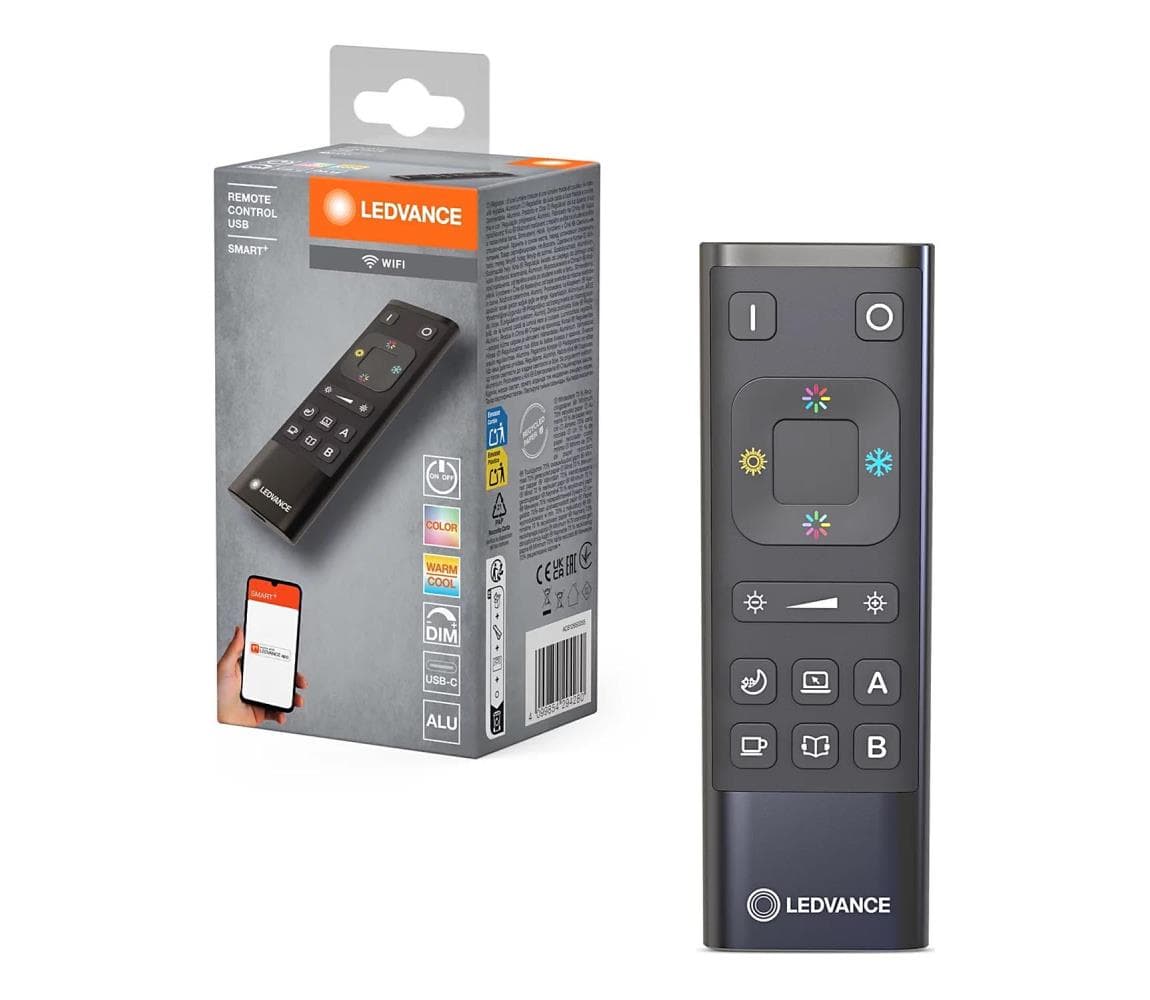 Ledvance - Diaľkové ovládanie SMART+ Wi-Fi 6600 mAh čierna 4099854294280