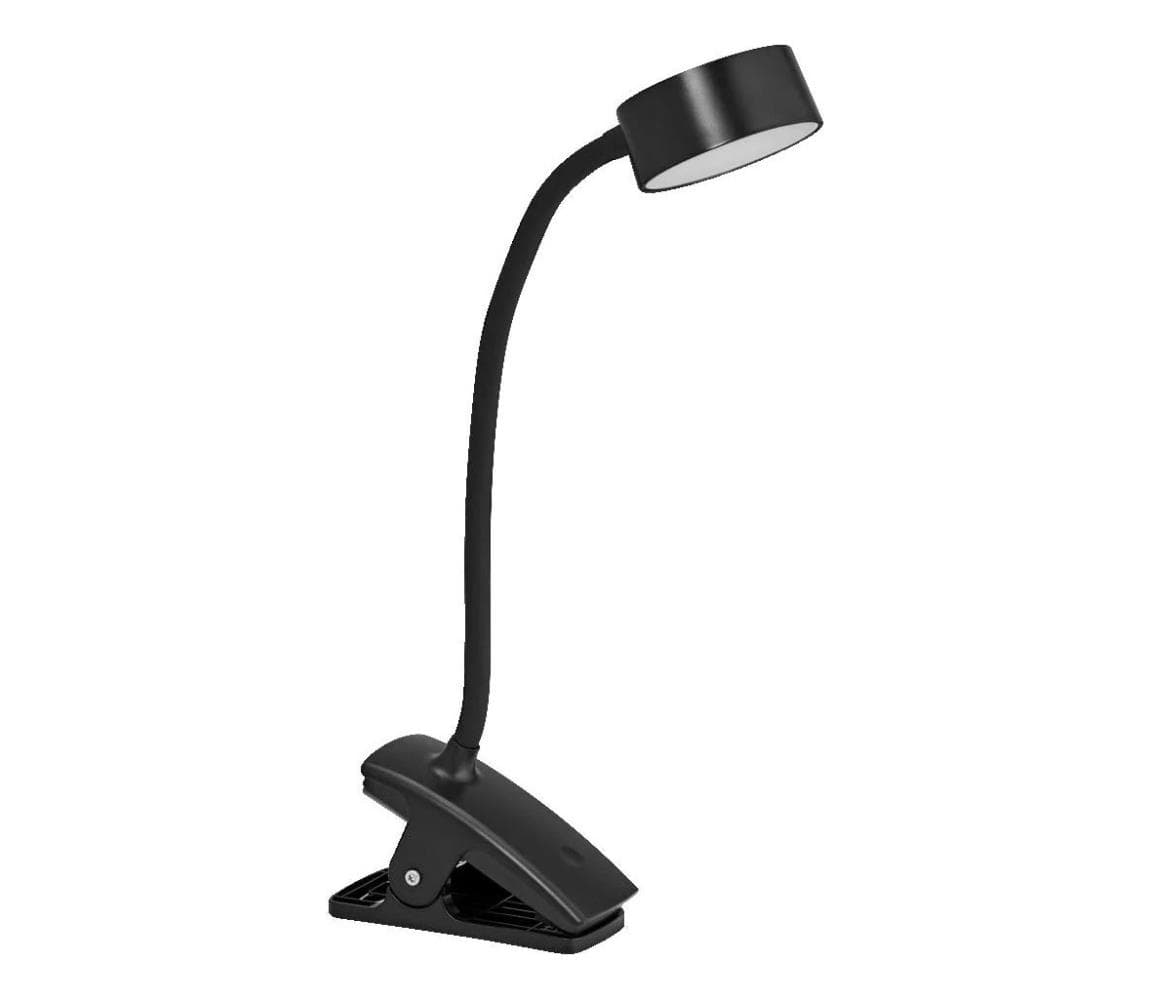 Ledvance-LED Stm dotyková stolná lampa s klipom CYLINDER LED/4,8W/5V 3000-6500K čierna 4099854388460