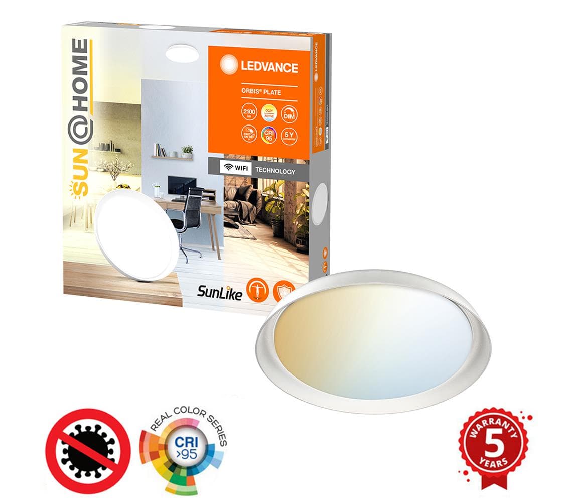 Ledvance -LED Stmievateľné svietidlo SUN@HOME LED/26W/230V 2200-5000K CRI 95 Wi-Fi 4058075575950