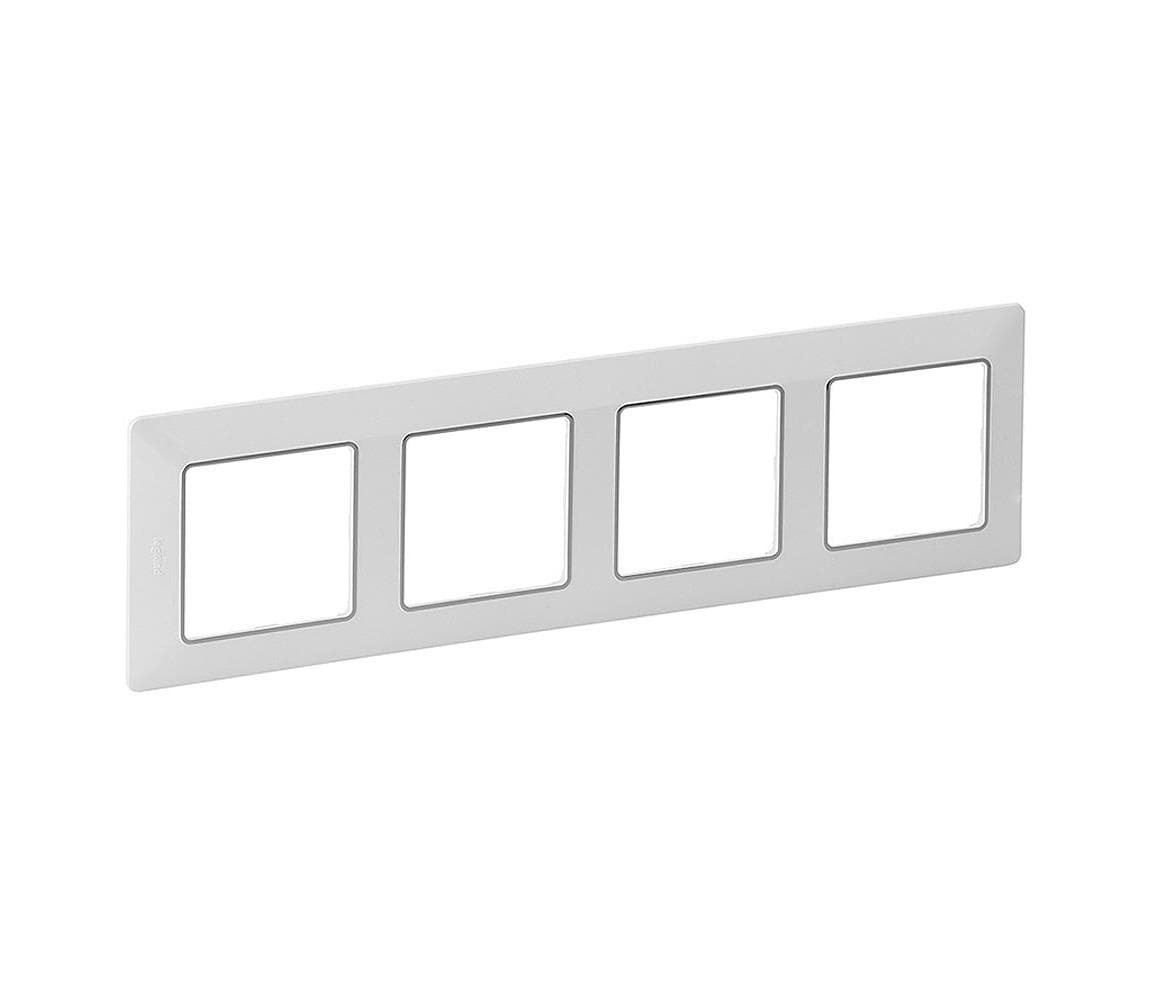 Legrand 754034 - Rámček pre vypínače VALENA LIFE 4P biela/chróm 754034