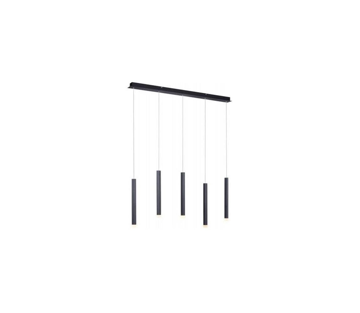 Leuchten Direkt 15205-18 - LED Luster na lanku BRUNO 5xLED/4,8W/230V čierna 15205-18
